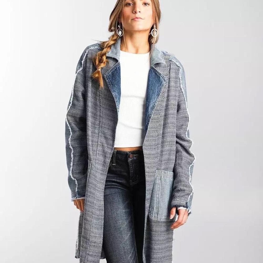Buckle Distressed Jean Jacket